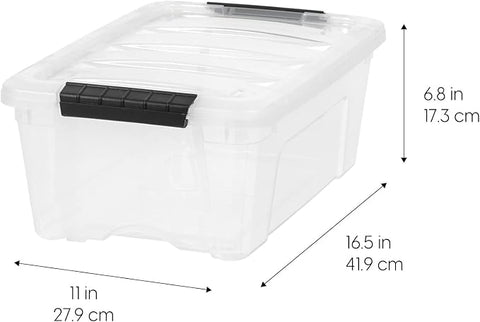 Sheds Company 4-Pack 13 Quart Storage Bins with Lids, Clear