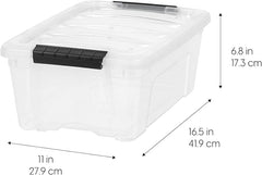 Sheds Company 4-Pack 13 Quart Storage Bins with Lids, Clear