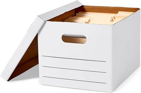 Sheds Company Basics Storage/Filing Boxes with Lift-Off Lid, Letter/Legal Size, Collapsible