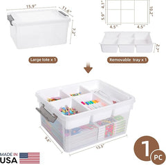 Sheds Company Clear Craft Organizers and Storage Box with Removable Tray